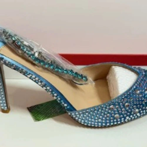 Gradient High Heel Rhinestone Pointed Toe Stiletto Shoes