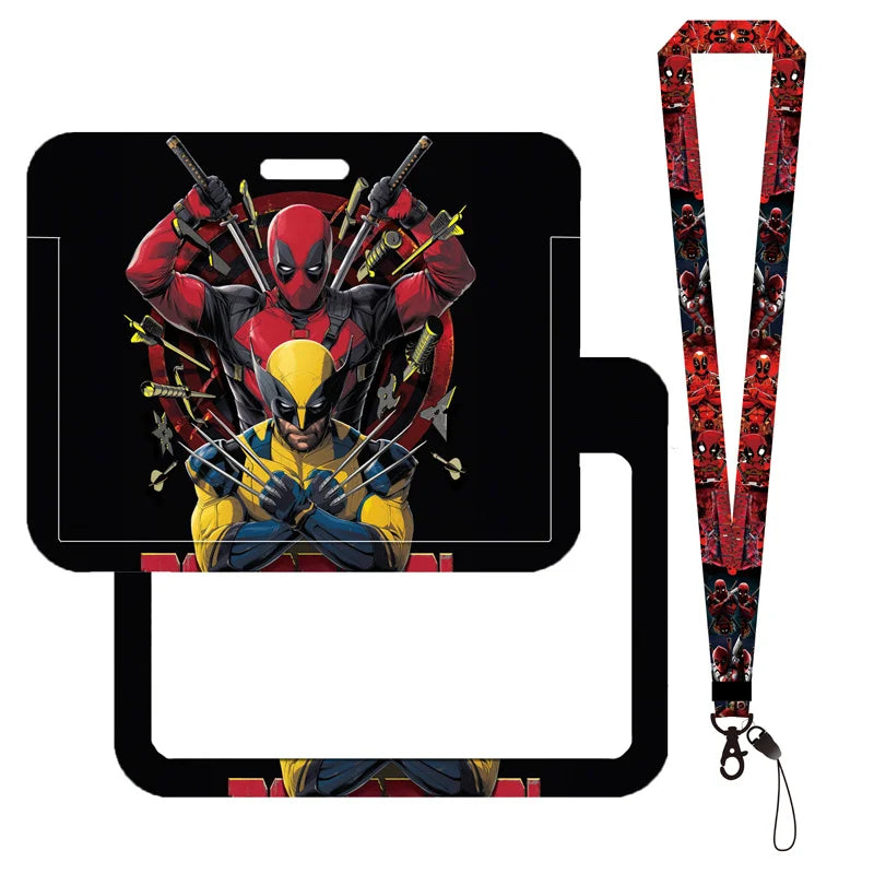 Deadpool & Wolverine Card Holder Lanyard Keychain and Badge ID Holder