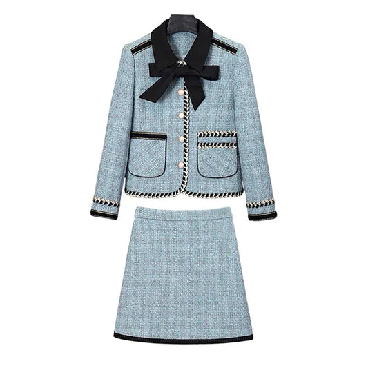 2025 New Lapel Tweed Suit