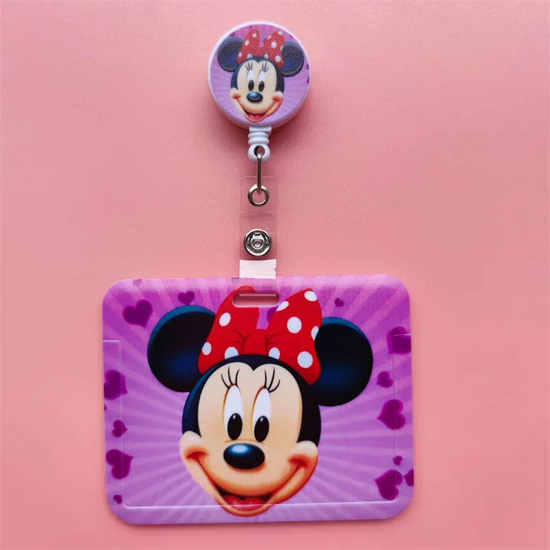 Disney Card Holder Retractable Clip Buckle Horizontal Badge Card Reel Holders