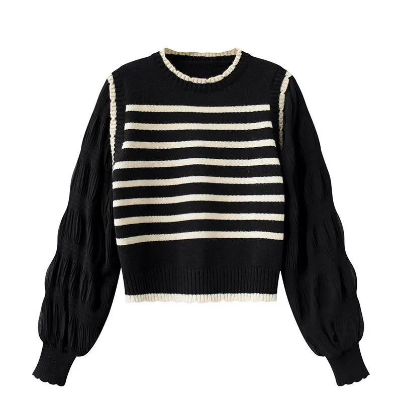 Black and White Striped knitted sweaters