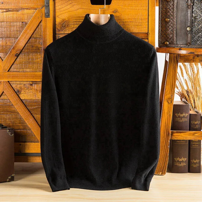 100% Pure Cashmere Wool Turtleneck Sweaters For Men