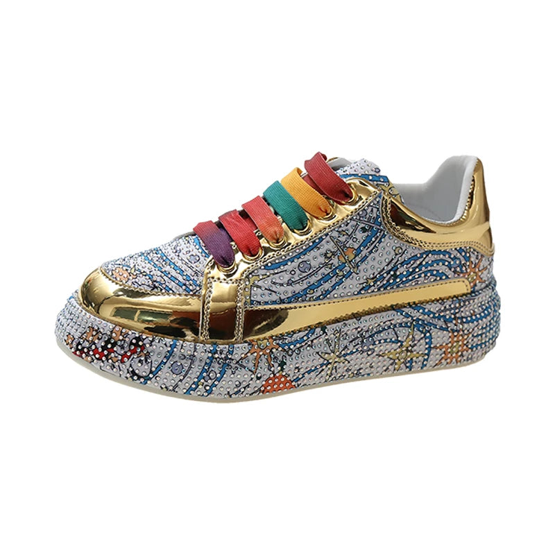 Graffiti Trendy Rhinestone Sneakers Shoes