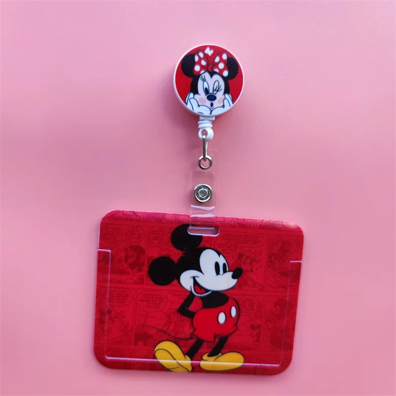 Disney Card Holder Retractable Clip Buckle Horizontal Badge Card Reel Holders