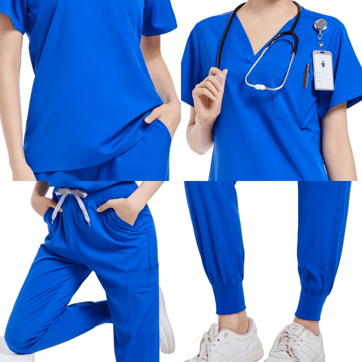 Split Suit Short Sleeved Hand Brushing Medical Care Uniform