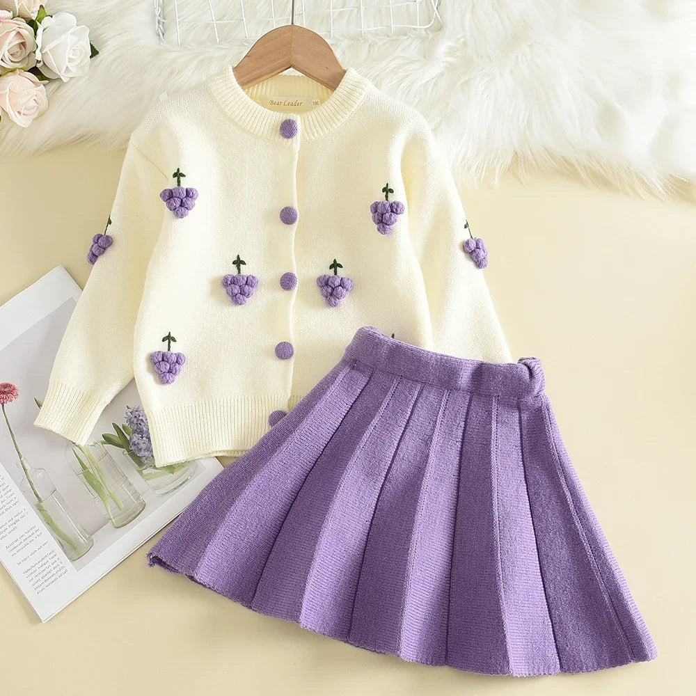 Girls Sweater Dress 2pcs Set