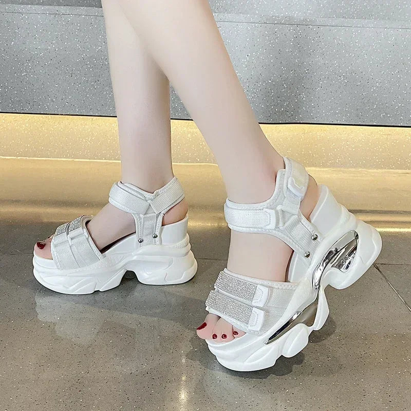 High Platform Bling Chunky Sandals