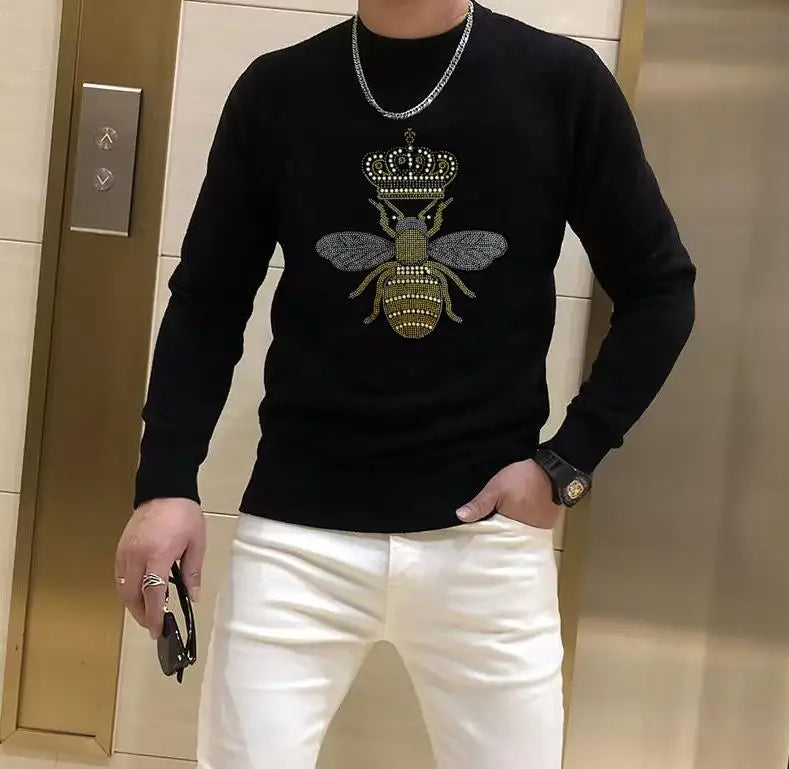 Men's Slim Fit Rhinestone sweater