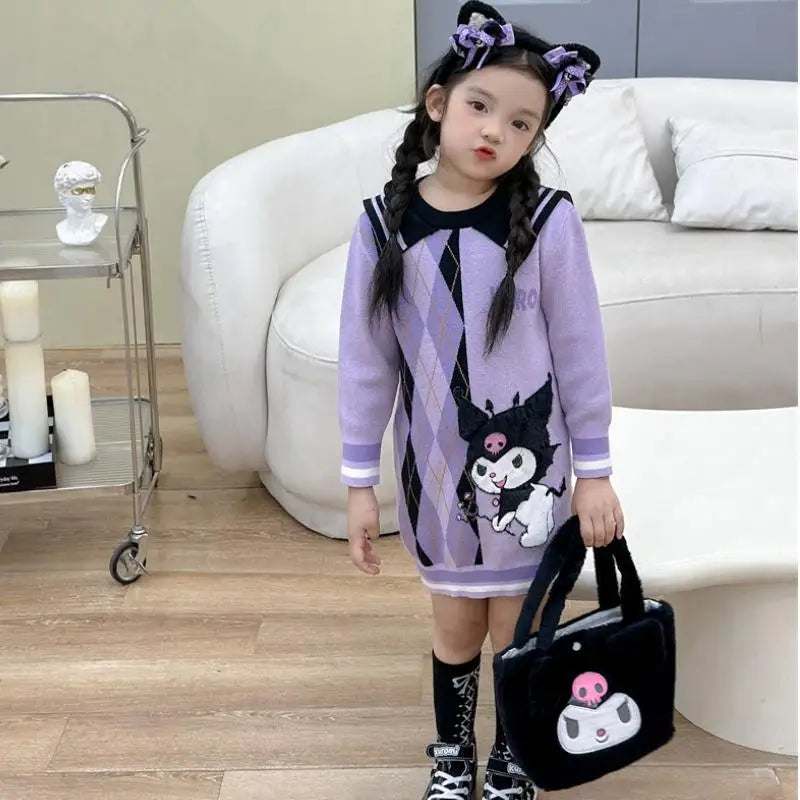 Kuromi Prep Kids Sweater Dress