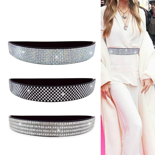 Shiny Rhinestone Elastic Corset Belt