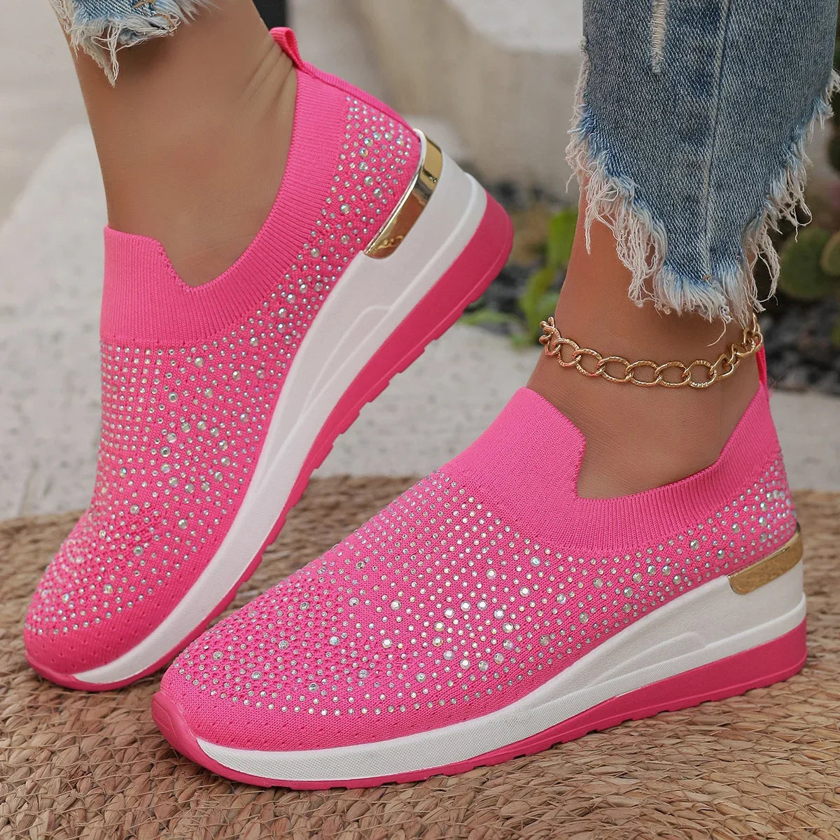 Mesh Bling Comfortable Sneakers