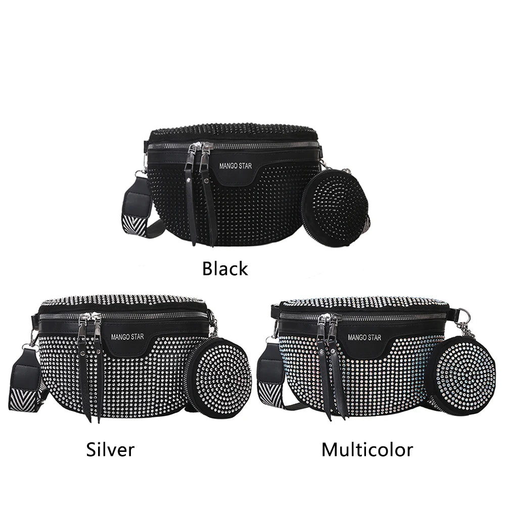 Rhinestone Waist Belt Bag