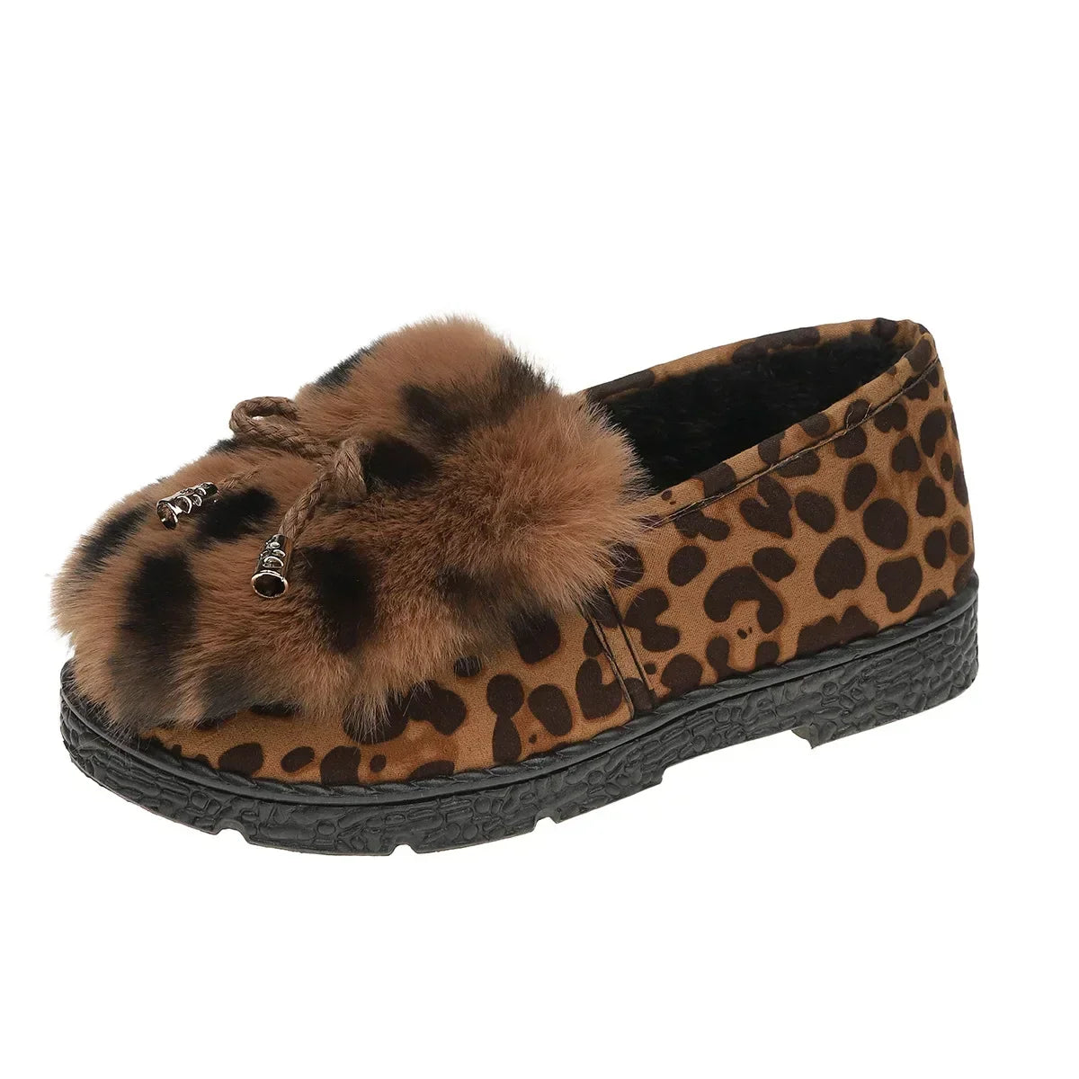 Women Fluffy Fur Flap Loafer