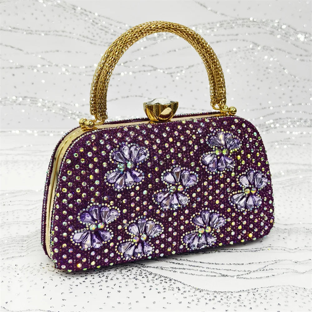 Venus Chan 2025 Women’s High Heel and Rhinestone Handbag Set - Italian Design