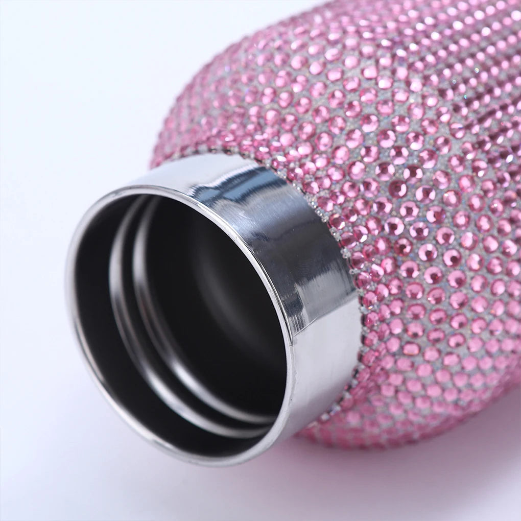 2024 New 750ml Bling Rhinestone Thermos Water Bottle Crossbody Stainless Steel