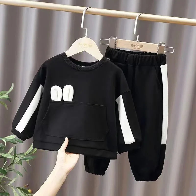 Fashionable Cute Large Bow Loose Sweater Pants 2PCS Set