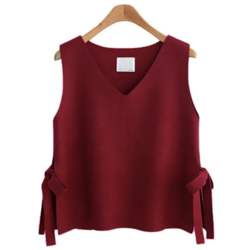 Crop Knit Top Vest Sweater