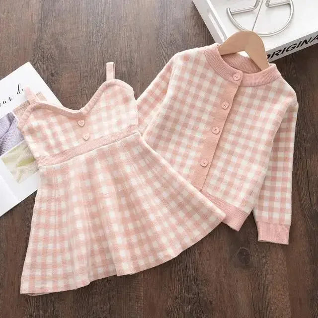 Girls Sweater Dress 2pcs Set