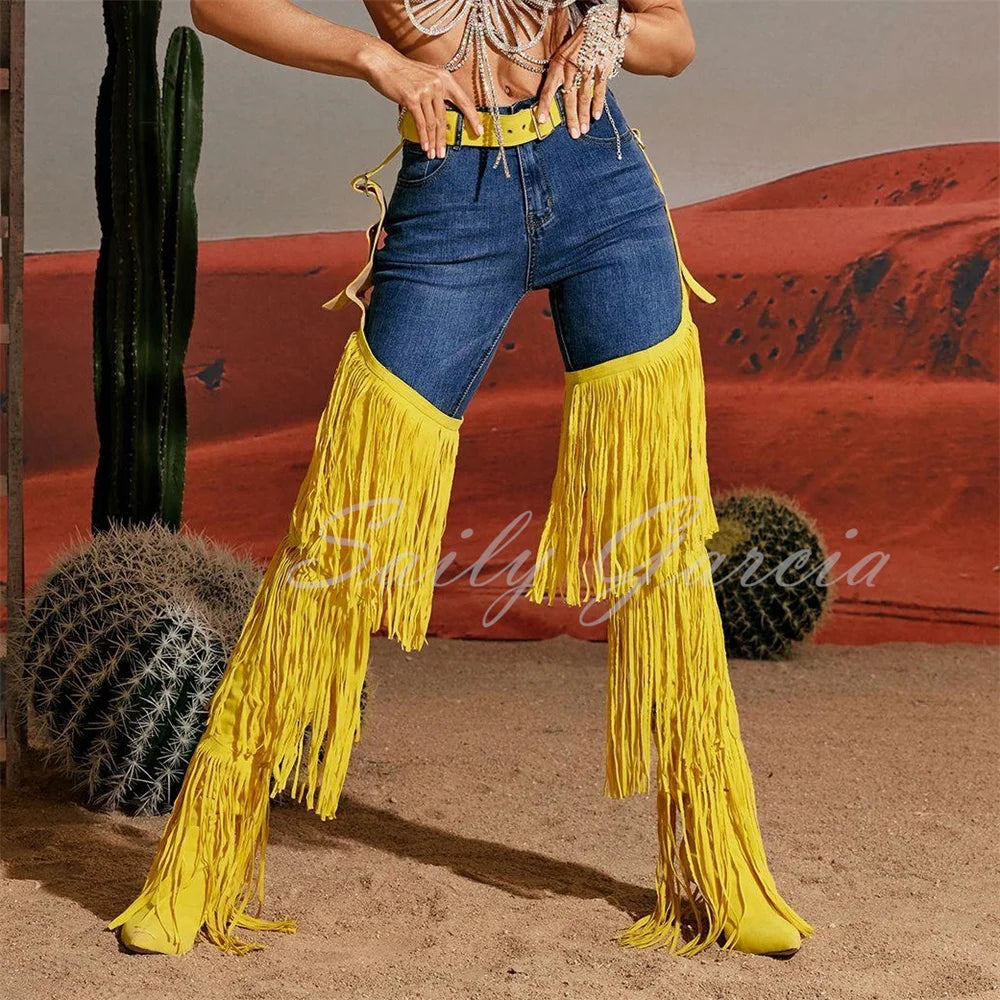Fringe High Heel Over The Knee Boots