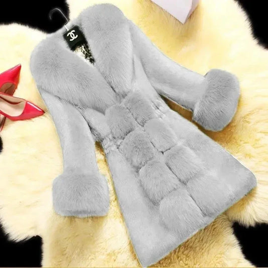 Faux Rabbit Hair Fur Coat