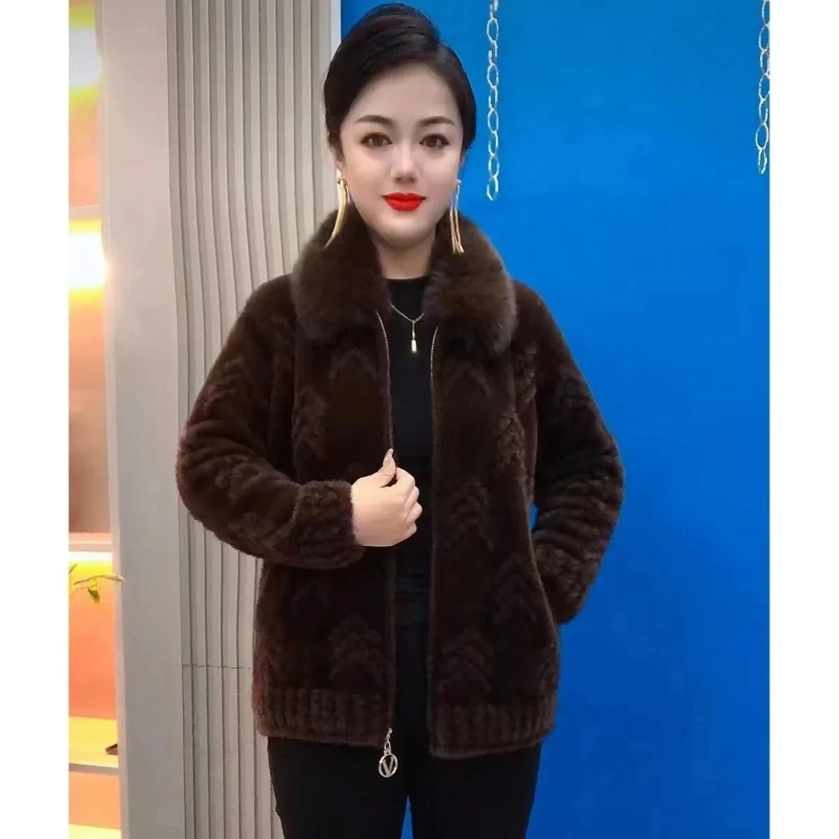 Imitation Mink Velvet Sweater Wool Jacket