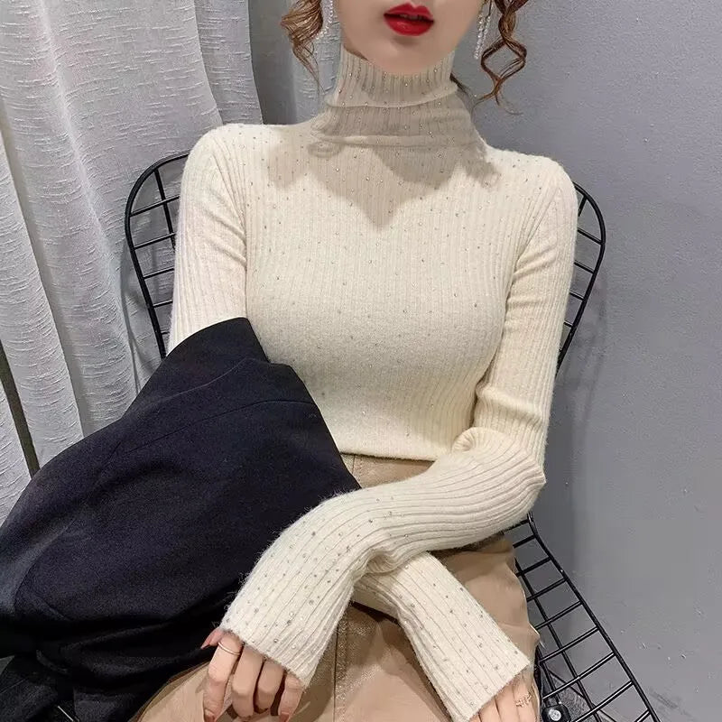Bling Turtleneck Knitted Sweater