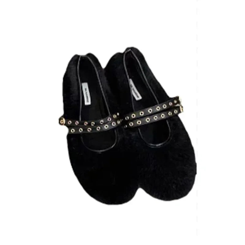 Fur Ballet Flats