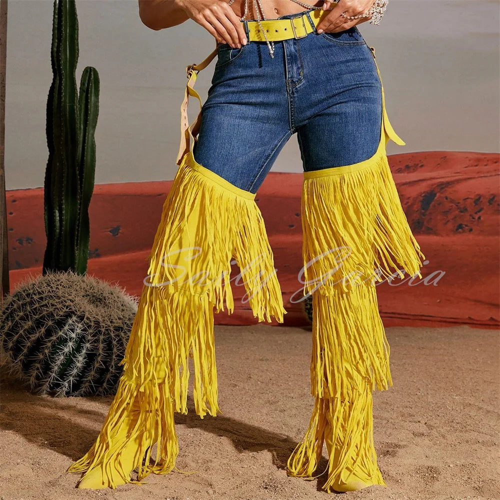 Fringe High Heel Over The Knee Boots