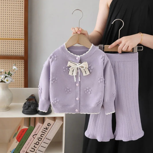 Girls Knitted Cardigan Sets