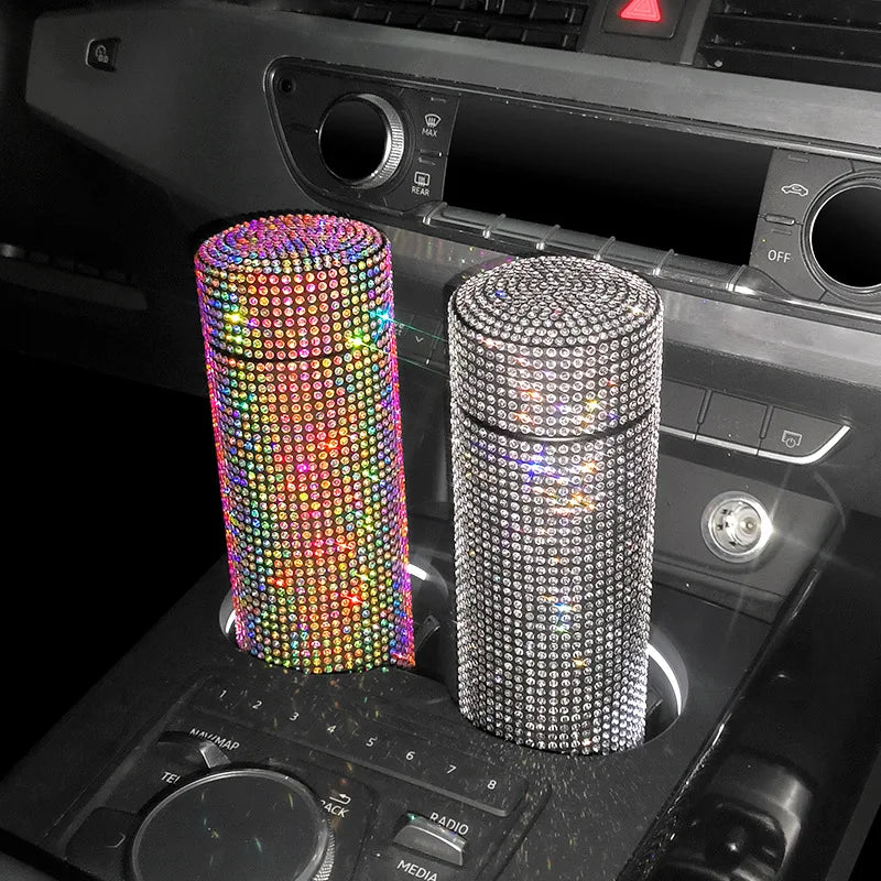 500ml Rhinestone Bling Thermos Vacuum Flasks Coffee Cup Car Tumbler