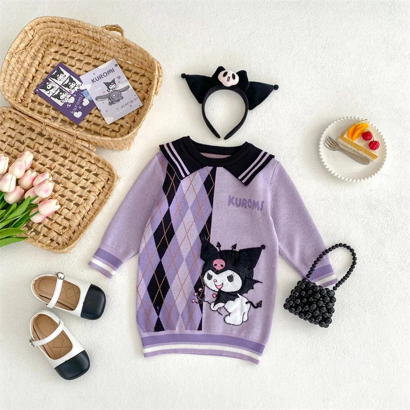 Kuromi Prep Kids Sweater Dress