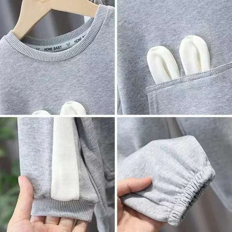 Fashionable Cute Large Bow Loose Sweater Pants 2PCS Set