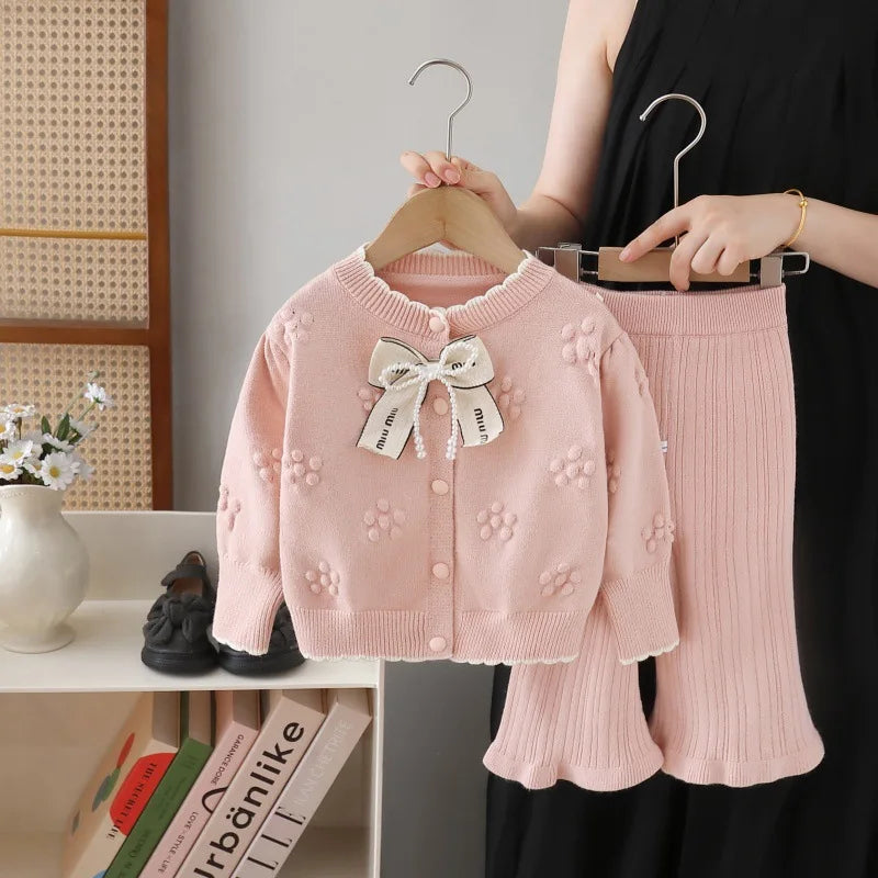 Girls Knitted Cardigan Sets