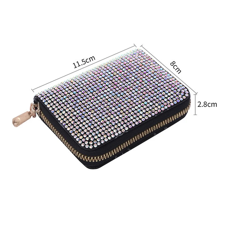 Rhinestone Small Wallet For Women Large-Capacity Multi-Card Slot