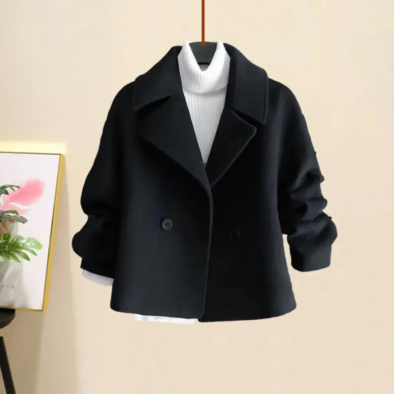 Winter Wool Suit Jacket Jacket Long Sleeve Knitted Sweater Casual Trousers Three Piece Set