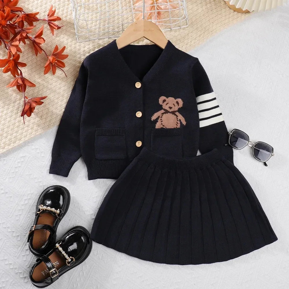 Girls Sweater Dress 2pcs Set