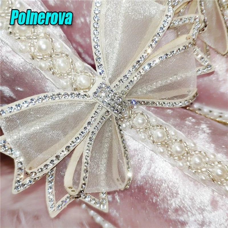 Velvet Lace Bow Snow Boots