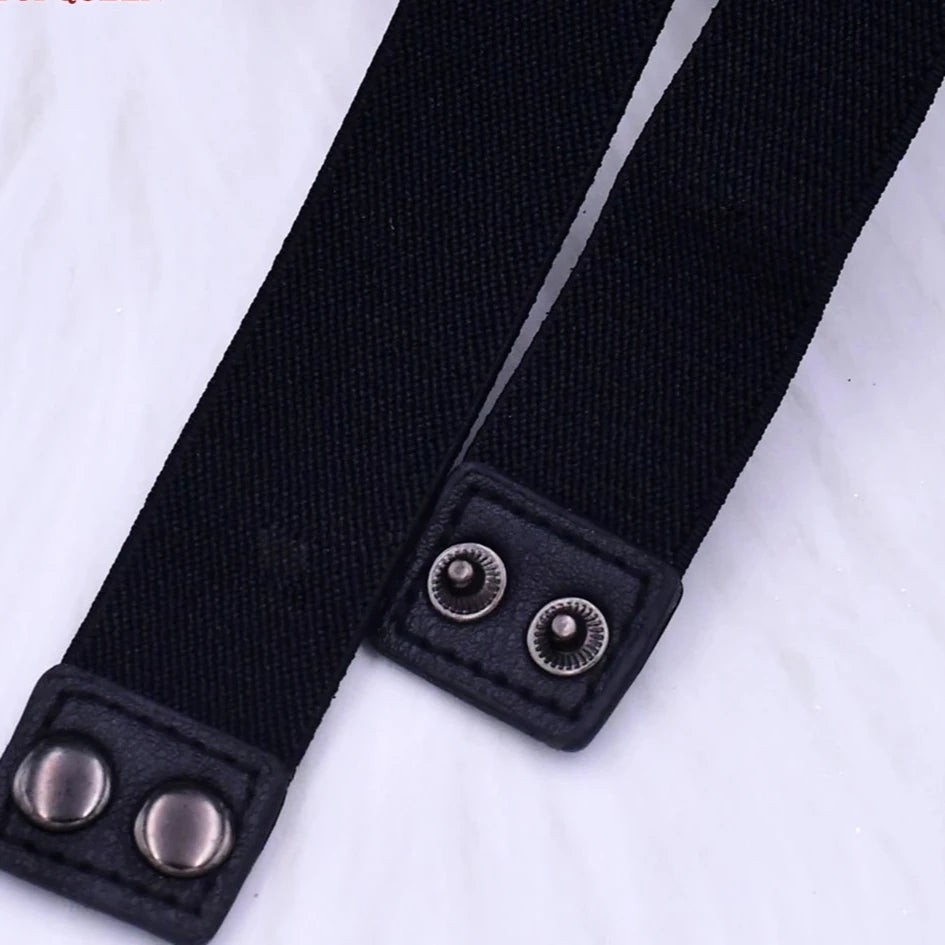 Black Wide Sash Rhinestone Decorative Belt