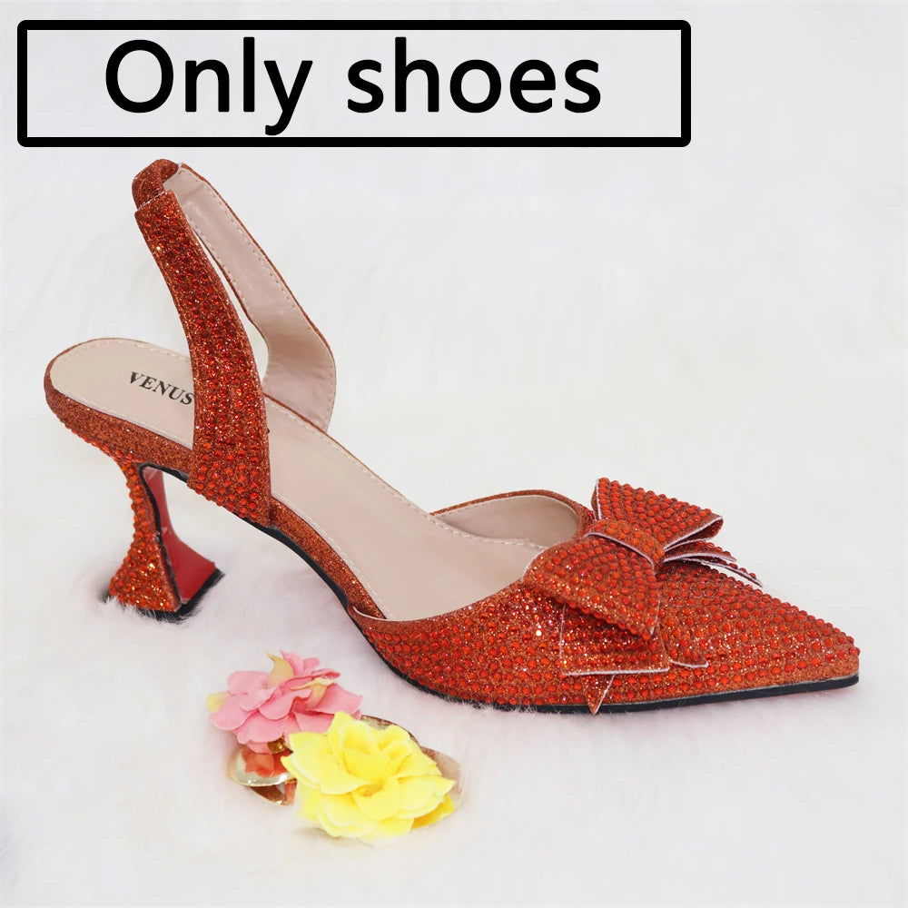 Bling Women Shoes and Bag Set