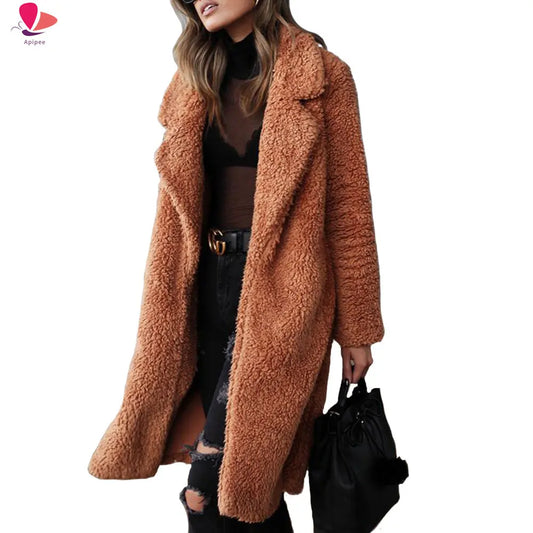 Long Winter Faux Fur Coat