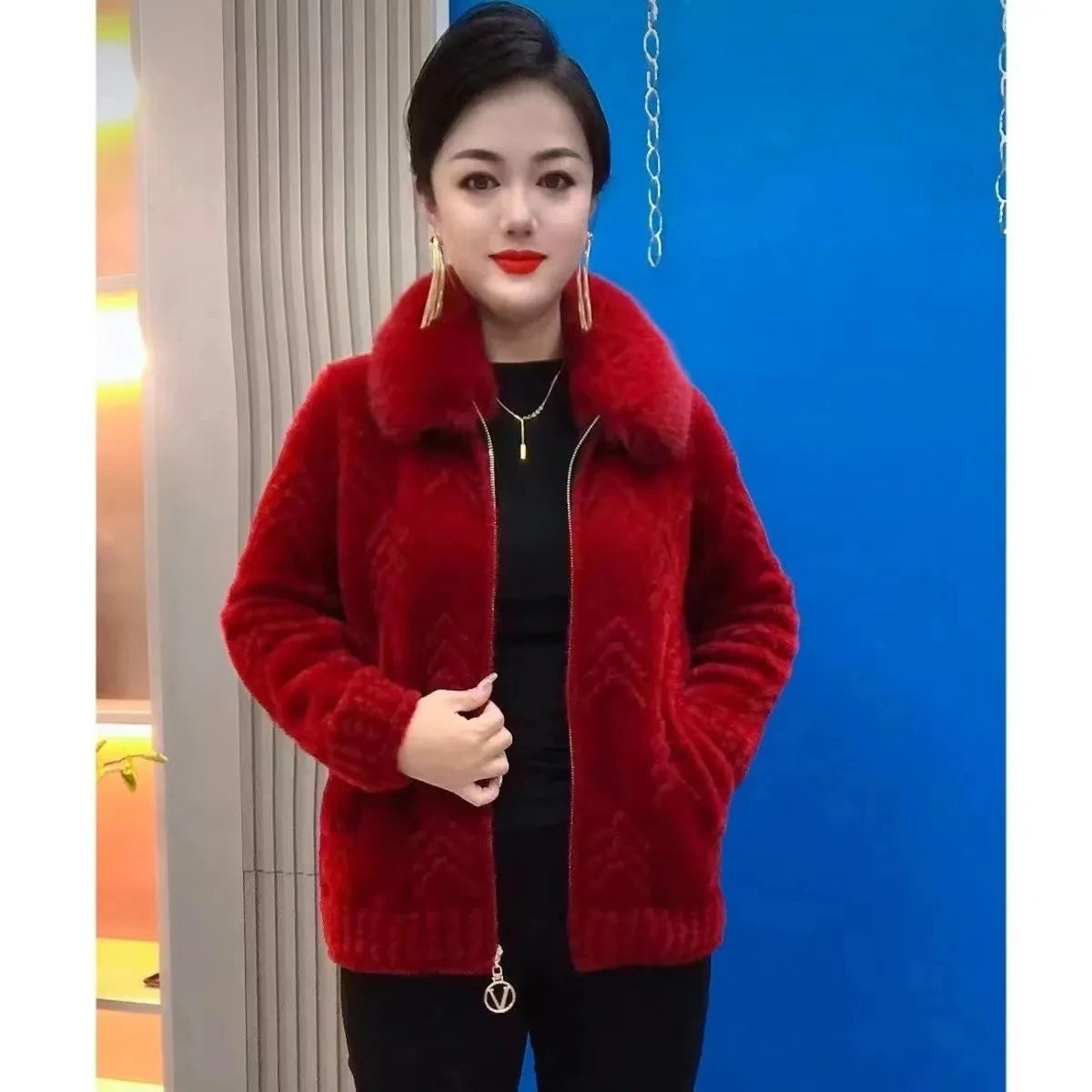 Imitation Mink Velvet Sweater Wool Jacket