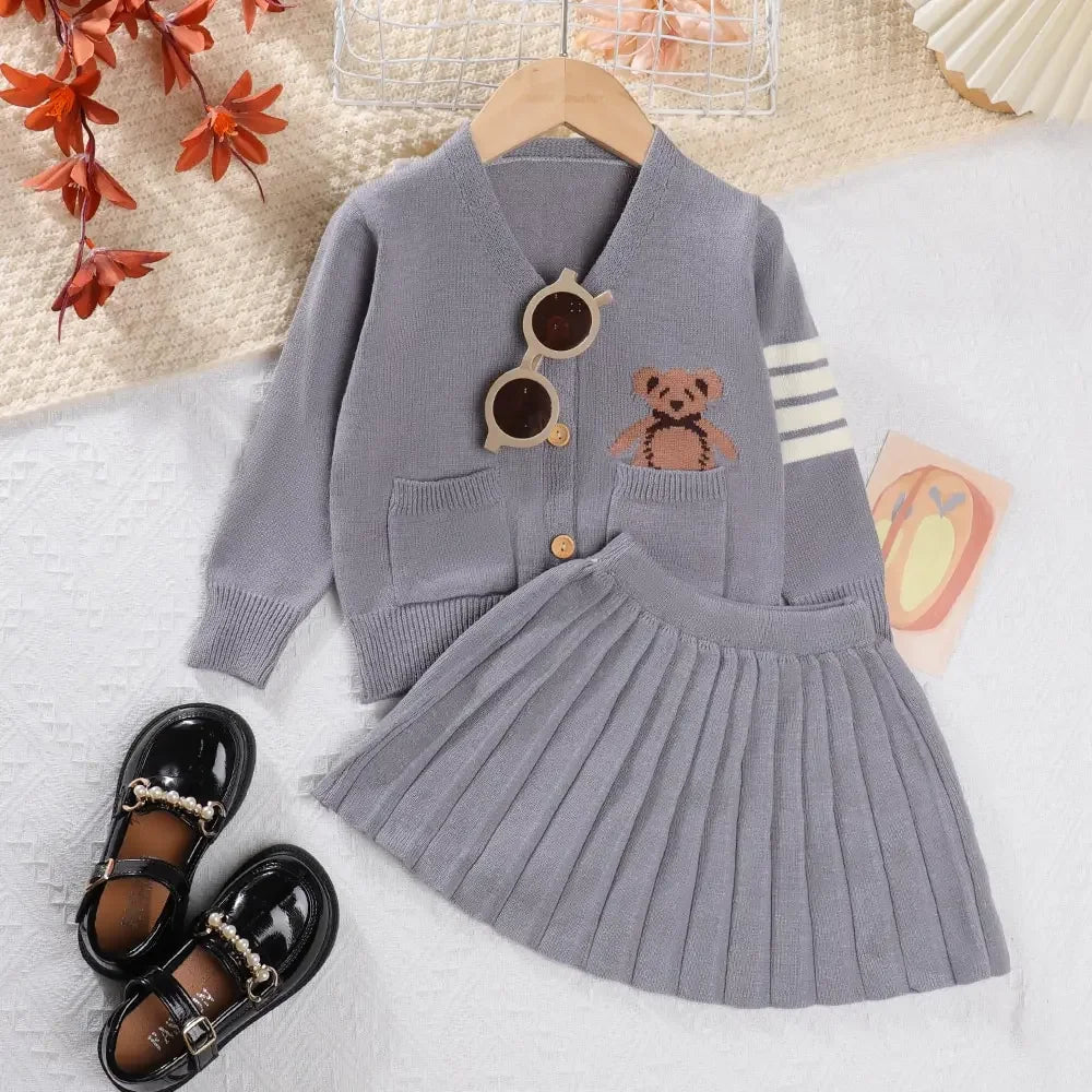 Girls Sweater Dress 2pcs Set