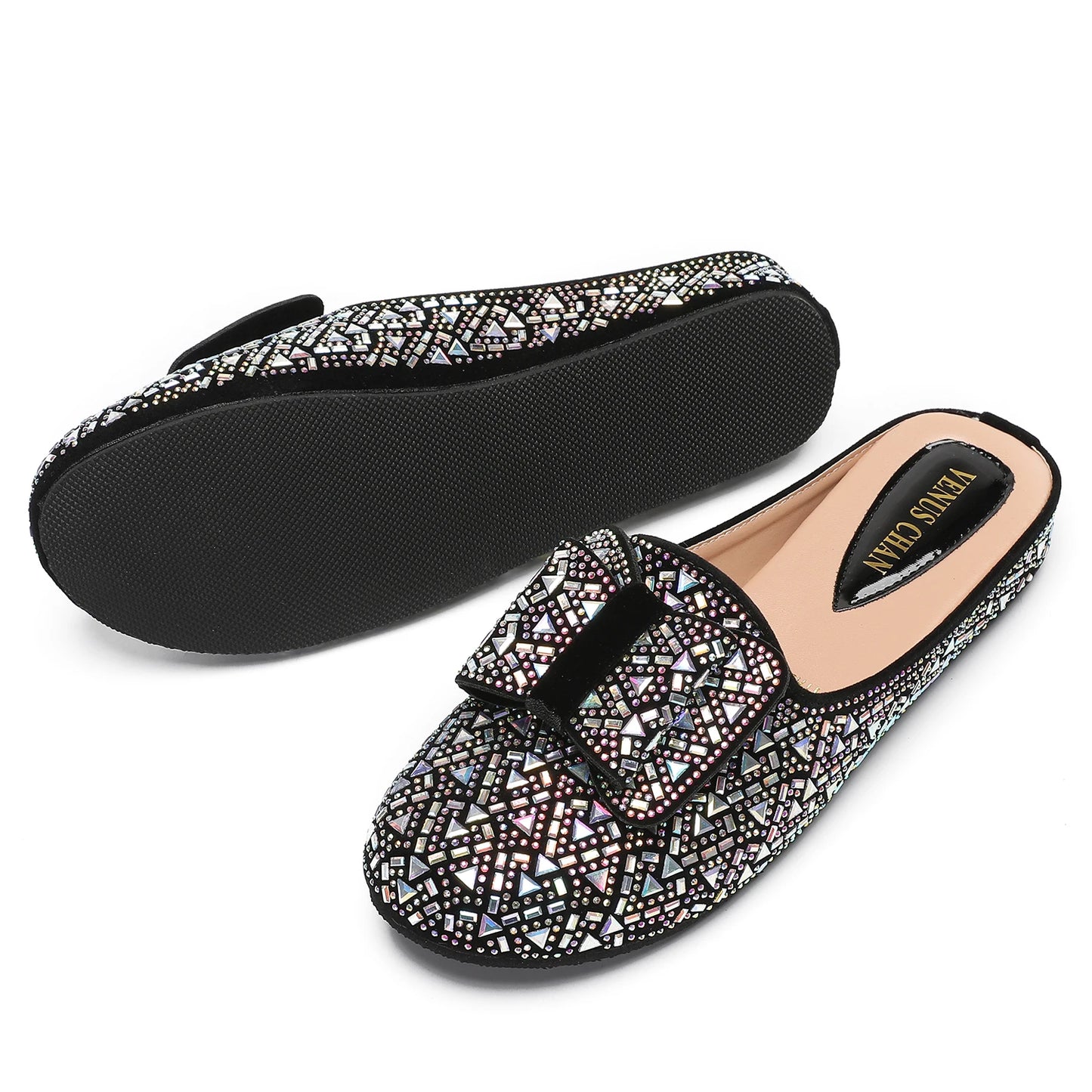 Nigeria Gold Color Stick in Elegant Flat Shoes