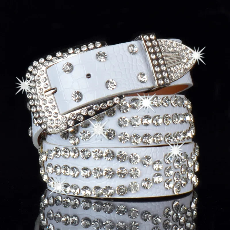 Leopard Studded Rhinestone Belt
