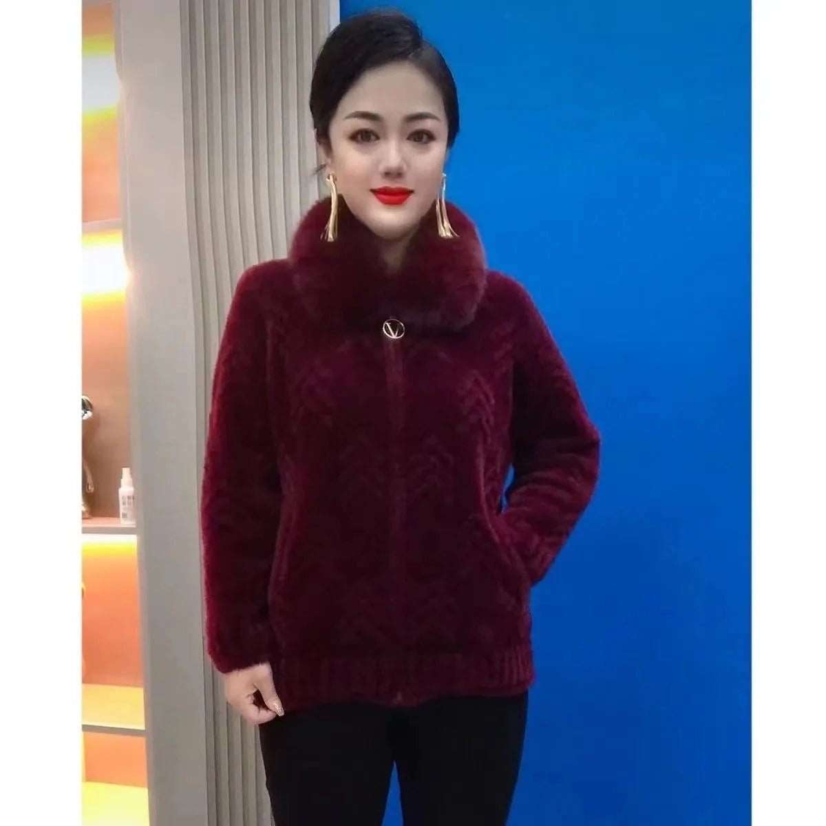 Imitation Mink Velvet Sweater Wool Jacket