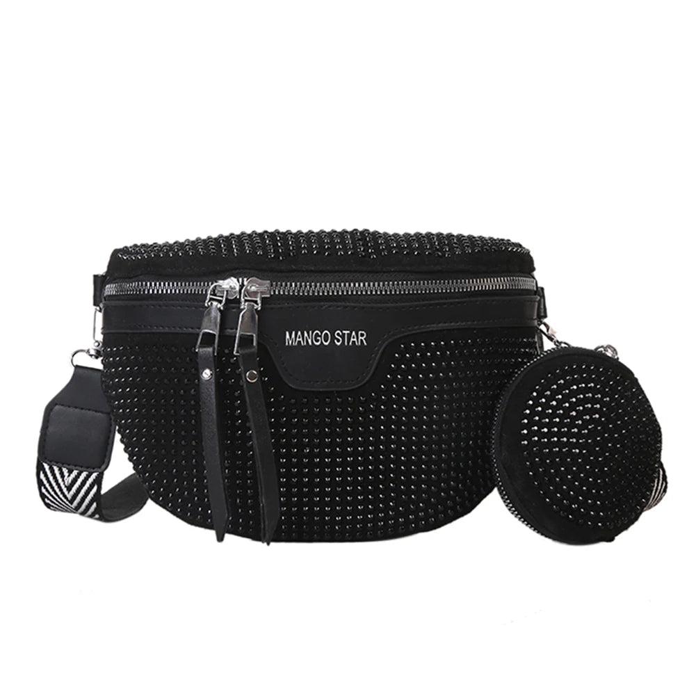 Rhinestone Waist Belt Bag