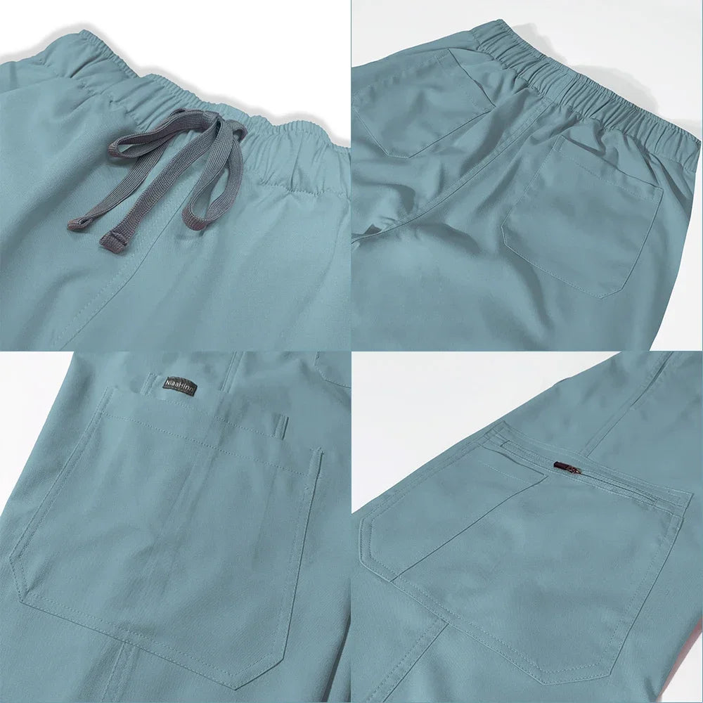 Long Sleeve Scrub Tops With Pocket Pants  Jogging Suits