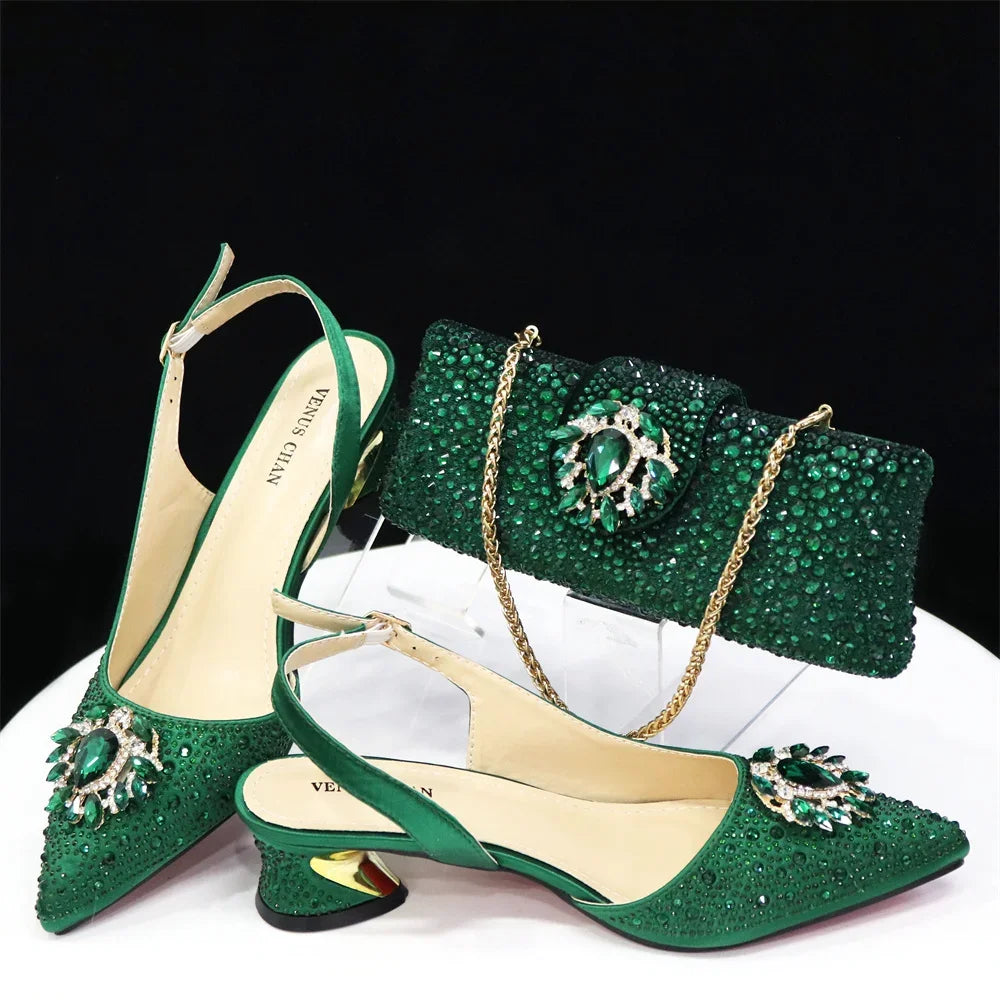 Italian Hollow Design Women Shoes with Matching Bag