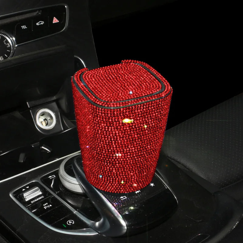 Bling Car Ashtray with LED Lights and Cover Windproof and Odor-Proof