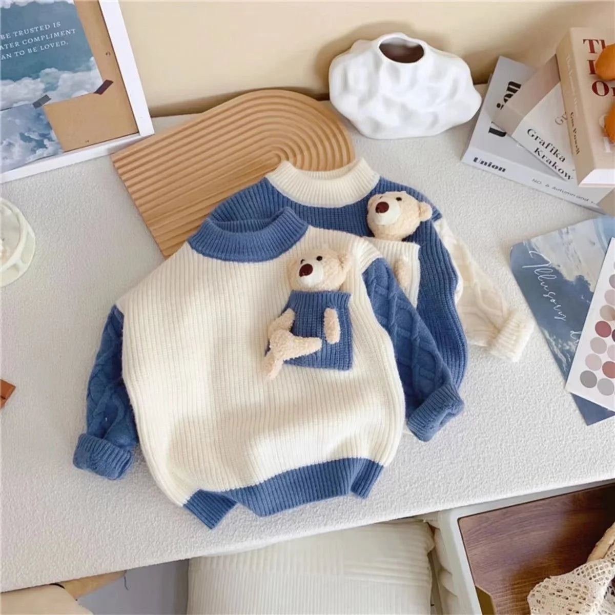 Boys And Girls Winter New Thickened Knitwear Sweater